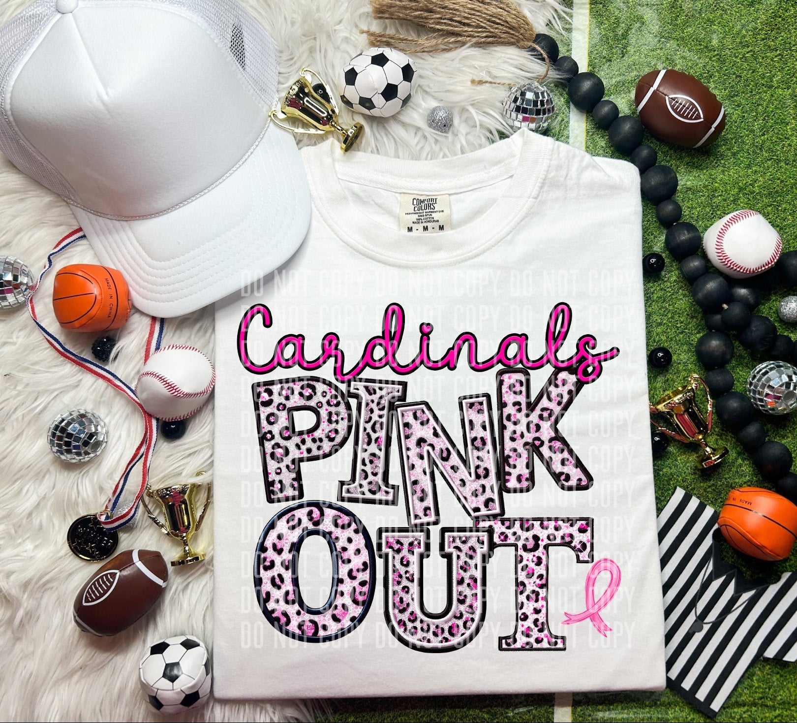 Cardinals Pink Out Animal Print Mascot-Lovie T Designs