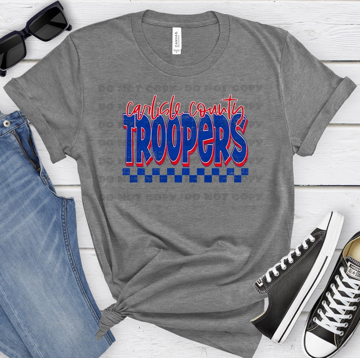 Carlisle County Troopers Royal Red Grunge-Lovie T Designs