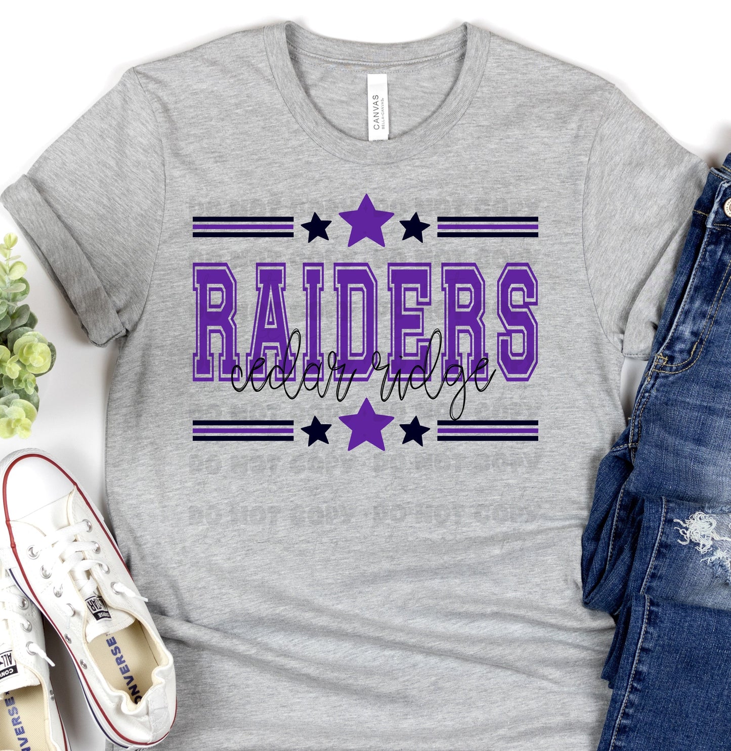 Cedar Ridge Raiders Purple Black All Stars-Lovie T Designs