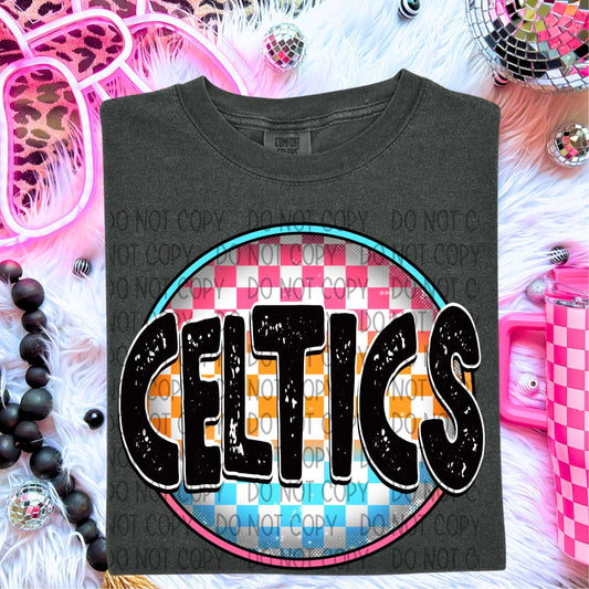 Celtics Neon Circle Mascots-Lovie T Designs