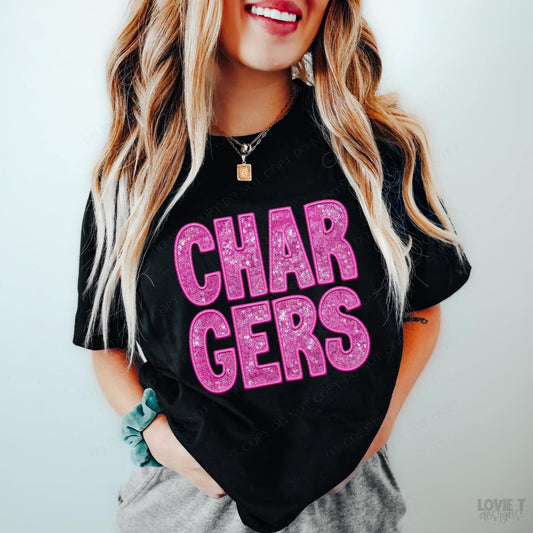 Chargers Embroidery & Sequin in Pink