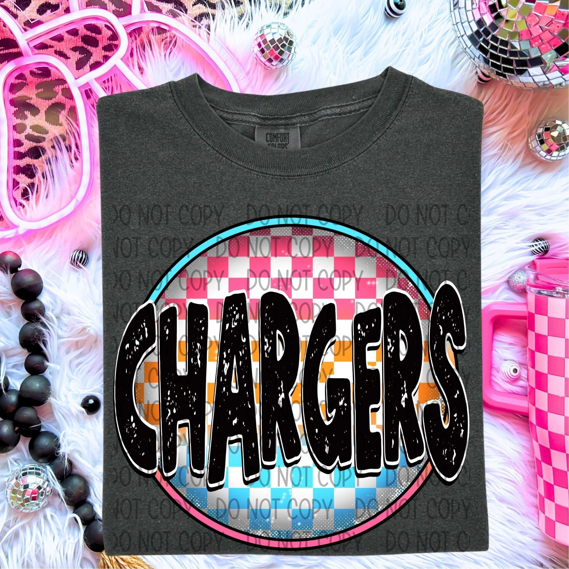 Chargers Neon Circle Mascots-Lovie T Designs