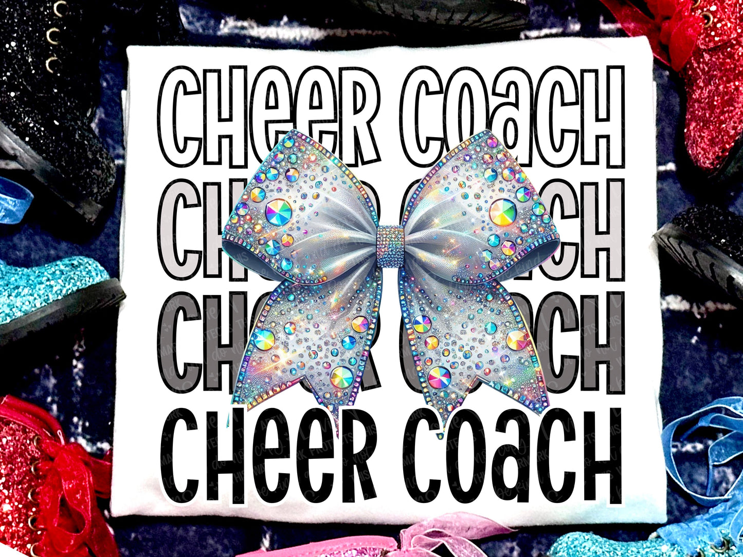 Cheer Coach Faux Rhinestones Neutral-Lovie T Designs