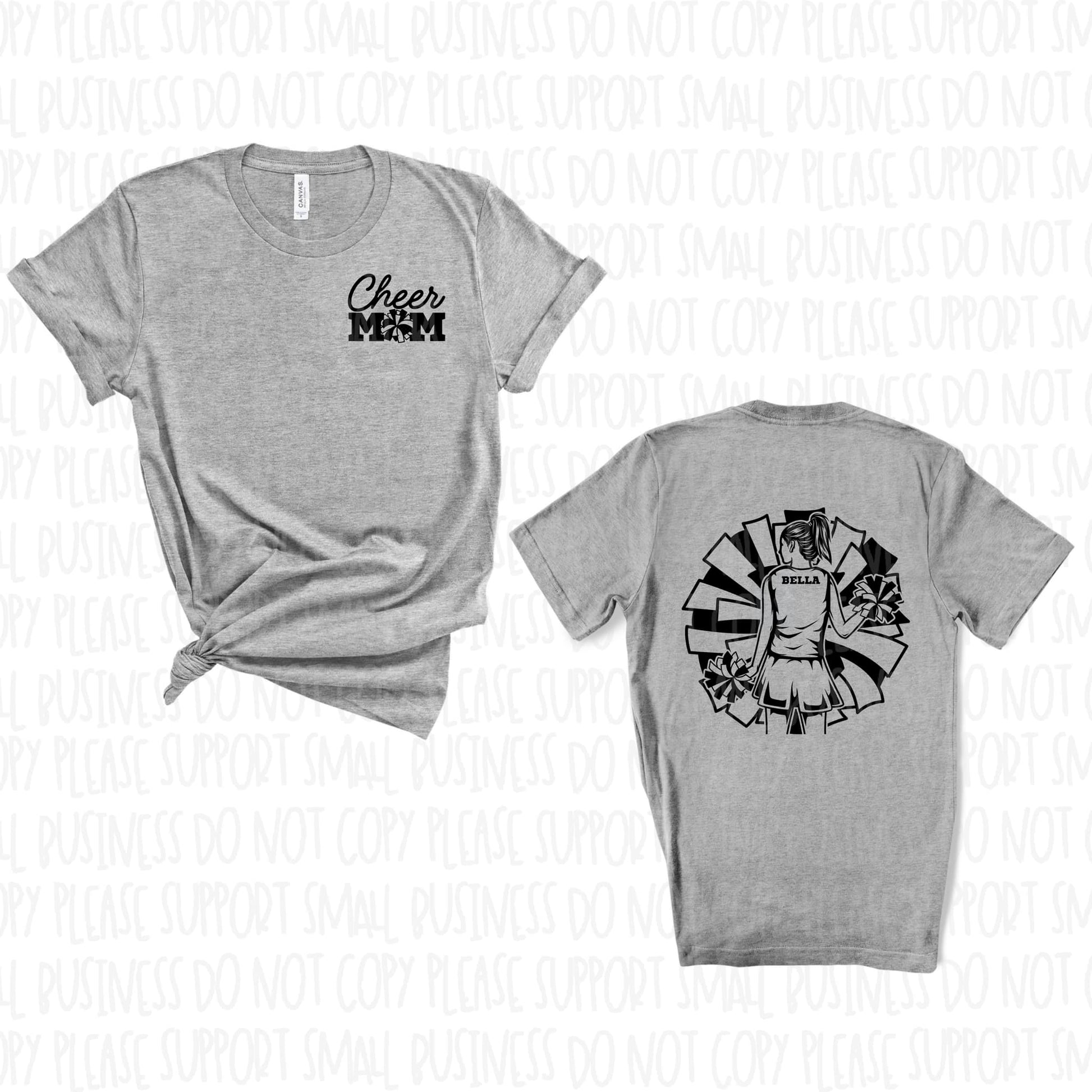 Cheer Custom Name Front + Back-Lovie T Designs