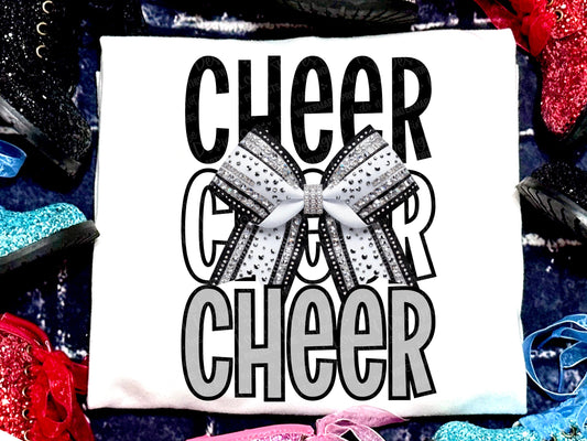 Cheer Faux Rhinestones Black Silver-Lovie T Designs