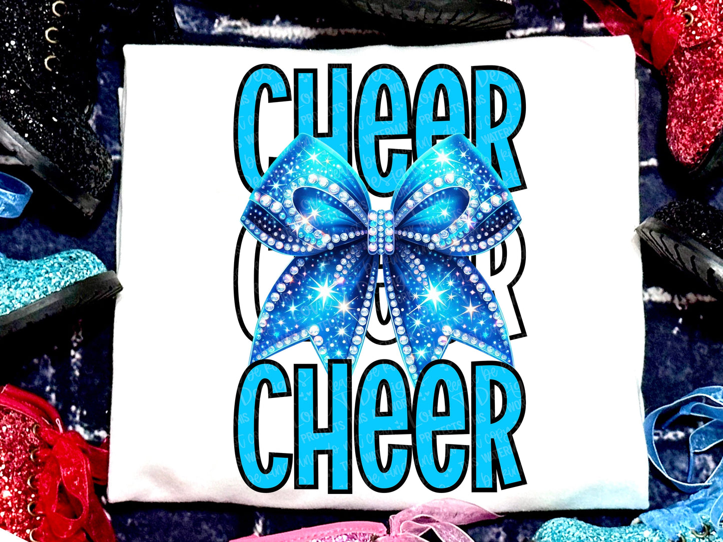 Cheer Faux Rhinestones Columbia Blue-Lovie T Designs