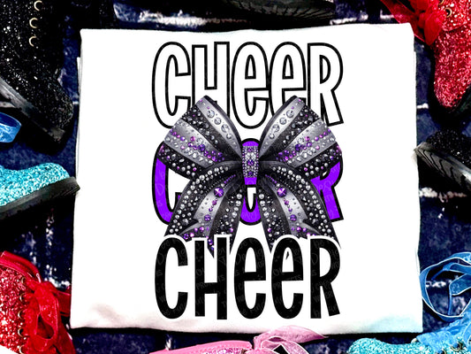 Cheer Faux Rhinestones Purple Black-Lovie T Designs