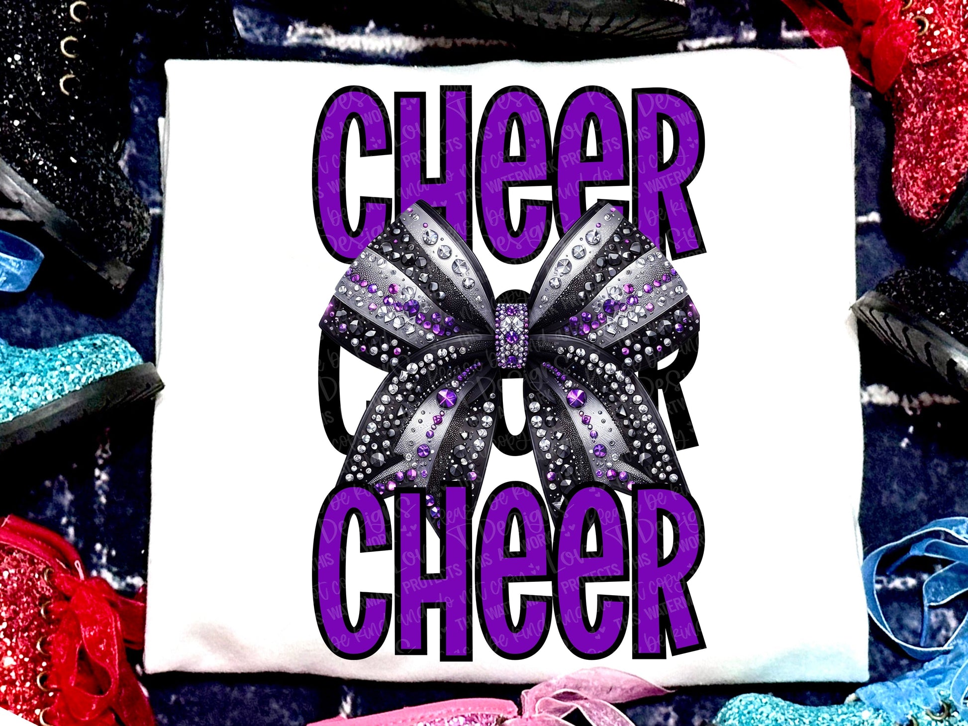 Cheer Faux Rhinestones Purple-Lovie T Designs