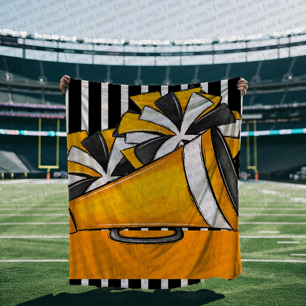 Cheer Megaphone and Pom Blanket Mockup-Lovie T Designs