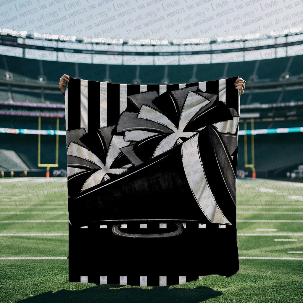 Cheer Megaphone and Pom Blanket Mockup-Lovie T Designs