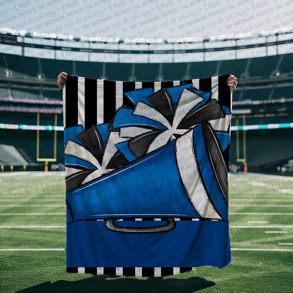 Cheer Megaphone and Pom Blanket Mockup-Lovie T Designs