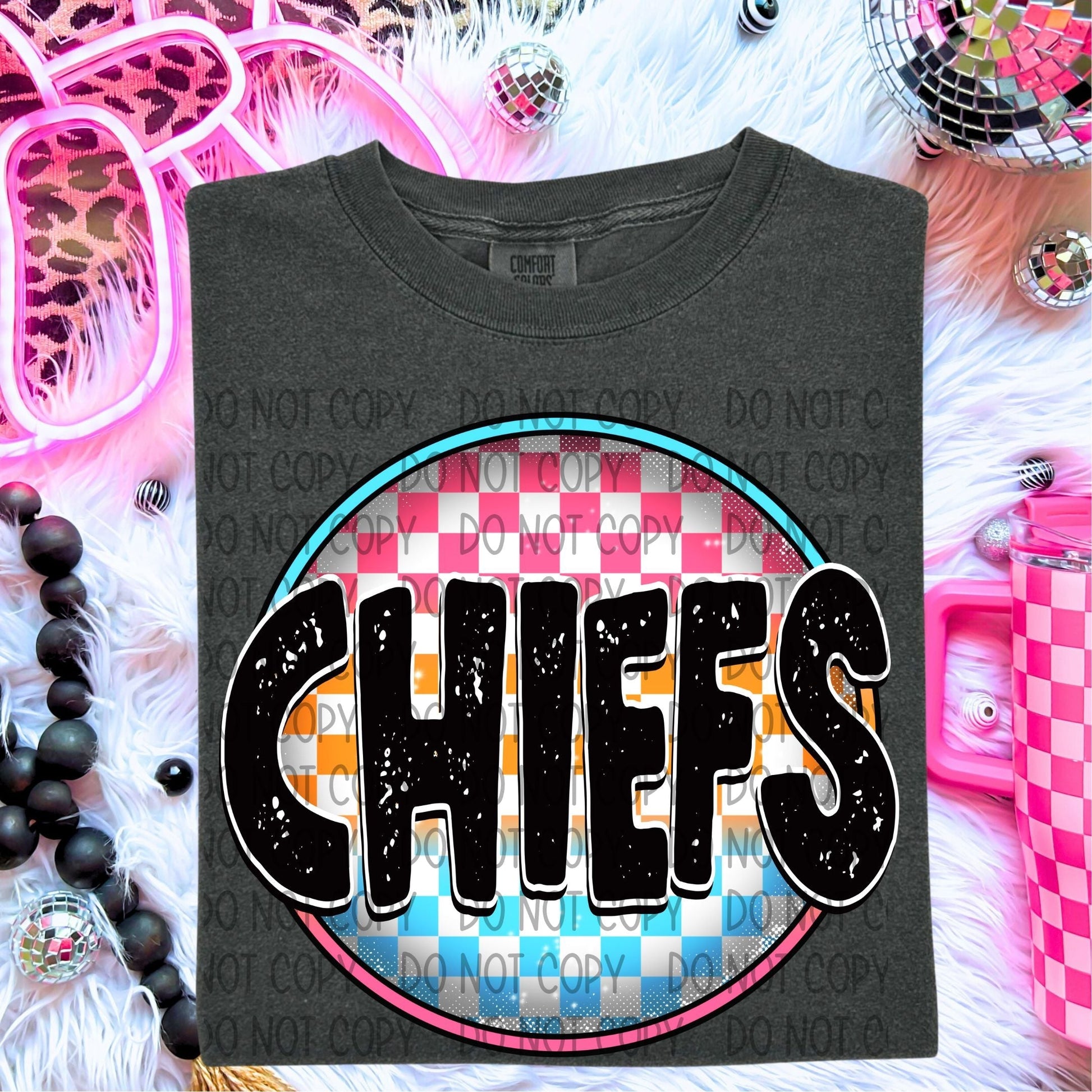 Chiefs Neon Circle Mascots-Lovie T Designs