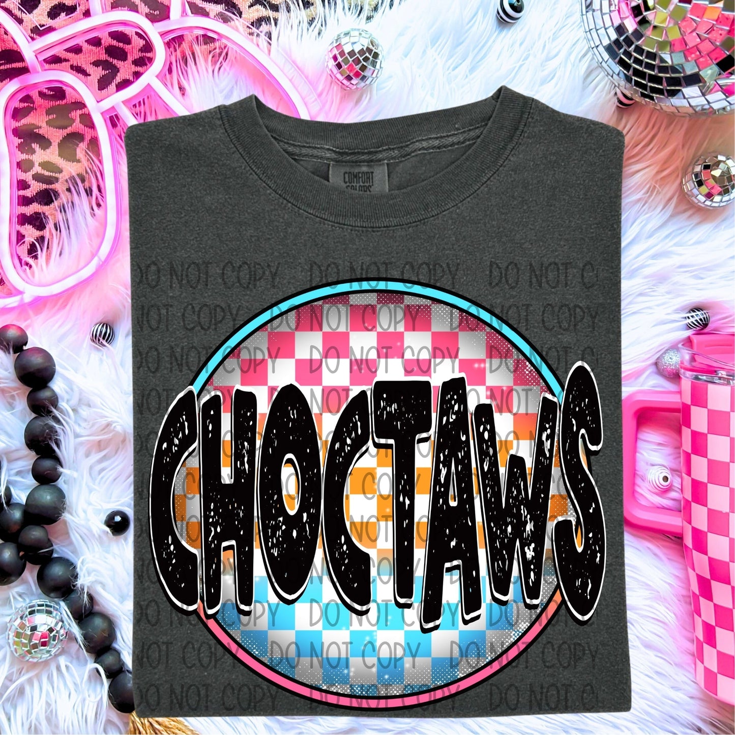 Choctaws Neon Circle Mascots-Lovie T Designs