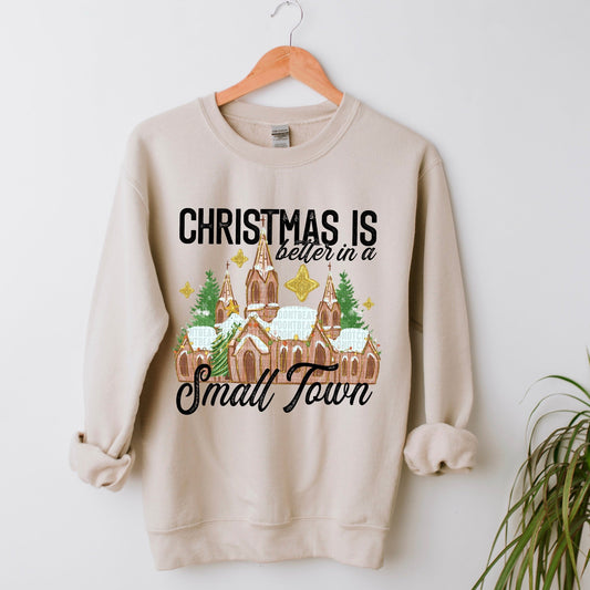 Christmas Is Better In A Small Town Black Words-[DTF Transfer]-Lovie T Designs