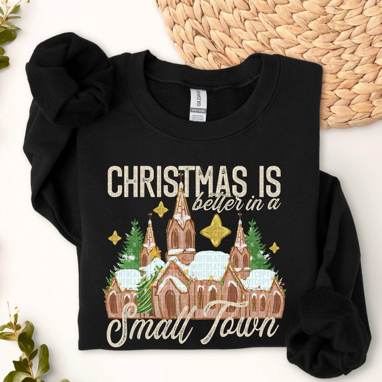 Christmas Is Better In A Small Town Cream Words-[DTF Transfer]-Lovie T Designs