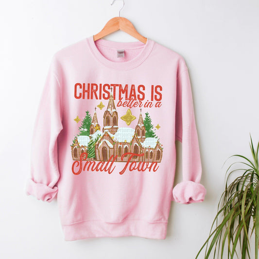 Christmas Is Better In A Small Town Red Words-[DTF Transfer]-Lovie T Designs