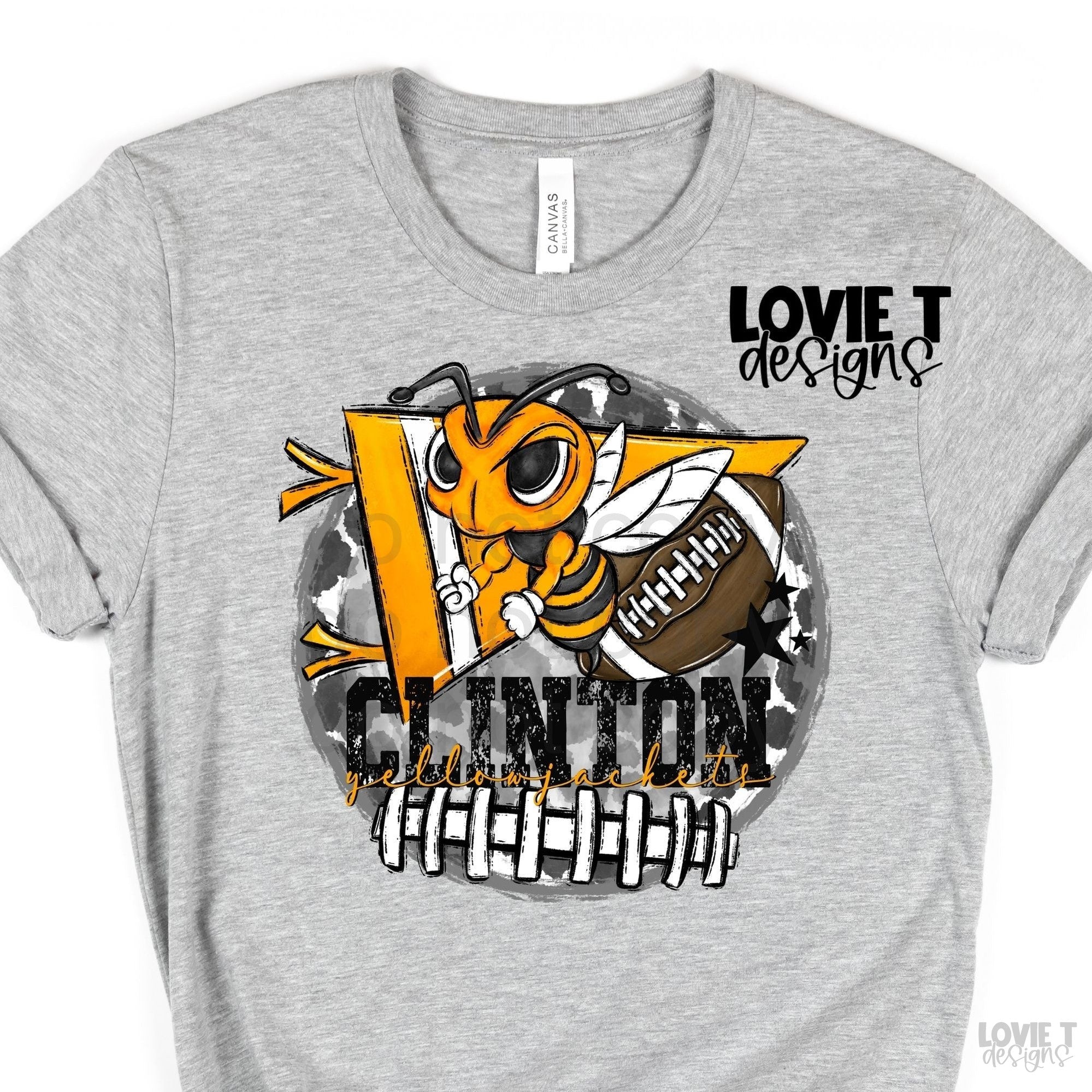 Clinton Yellowjackets Football Lovie T Designs