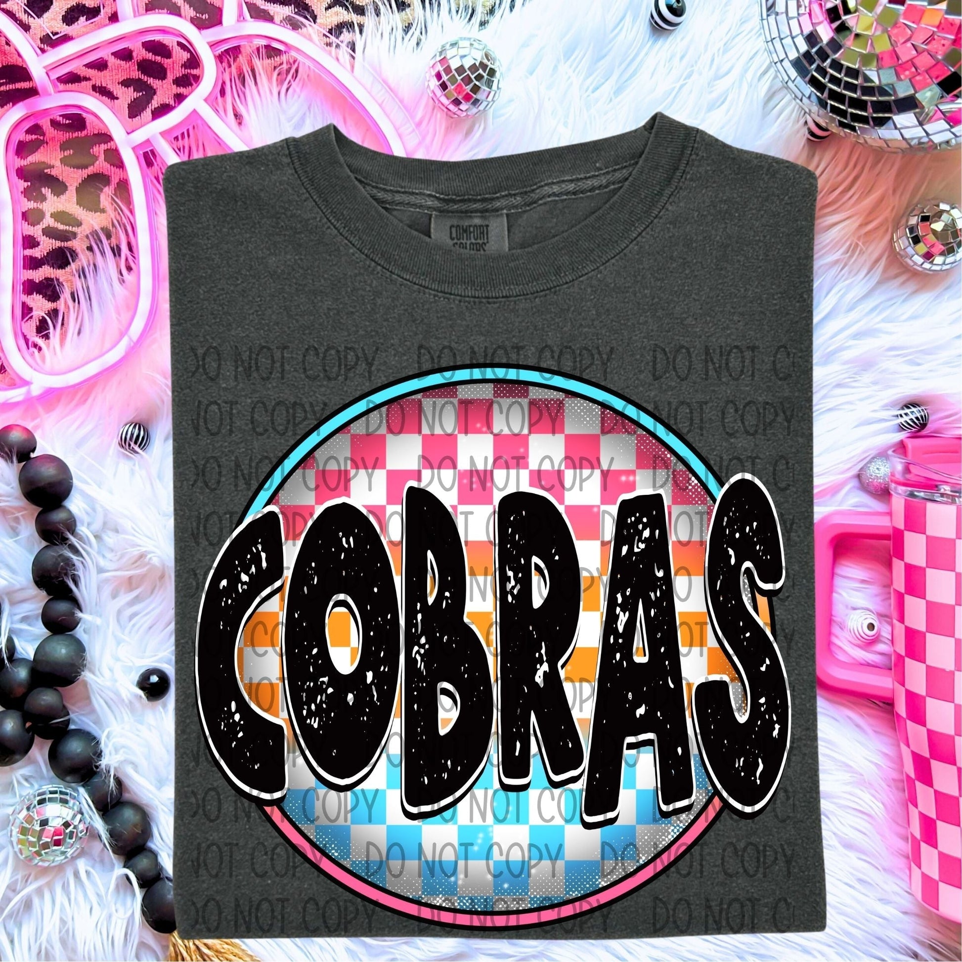 Cobras Neon Circle Mascots-Lovie T Designs