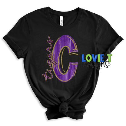 Columbia Tigers Purple and Gold C-Lovie T Designs