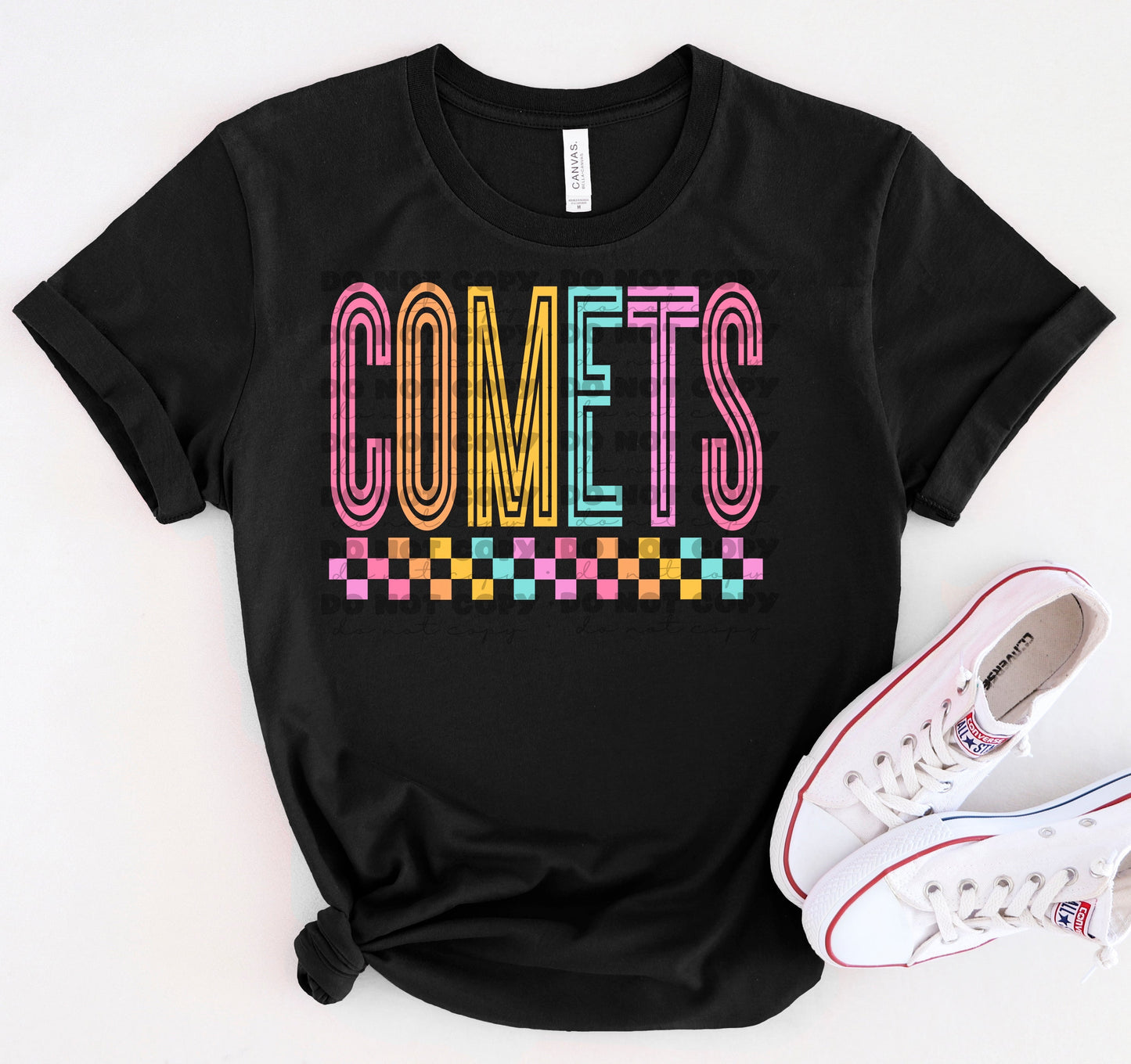 Comets Colorful Line Mascot-Lovie T Designs