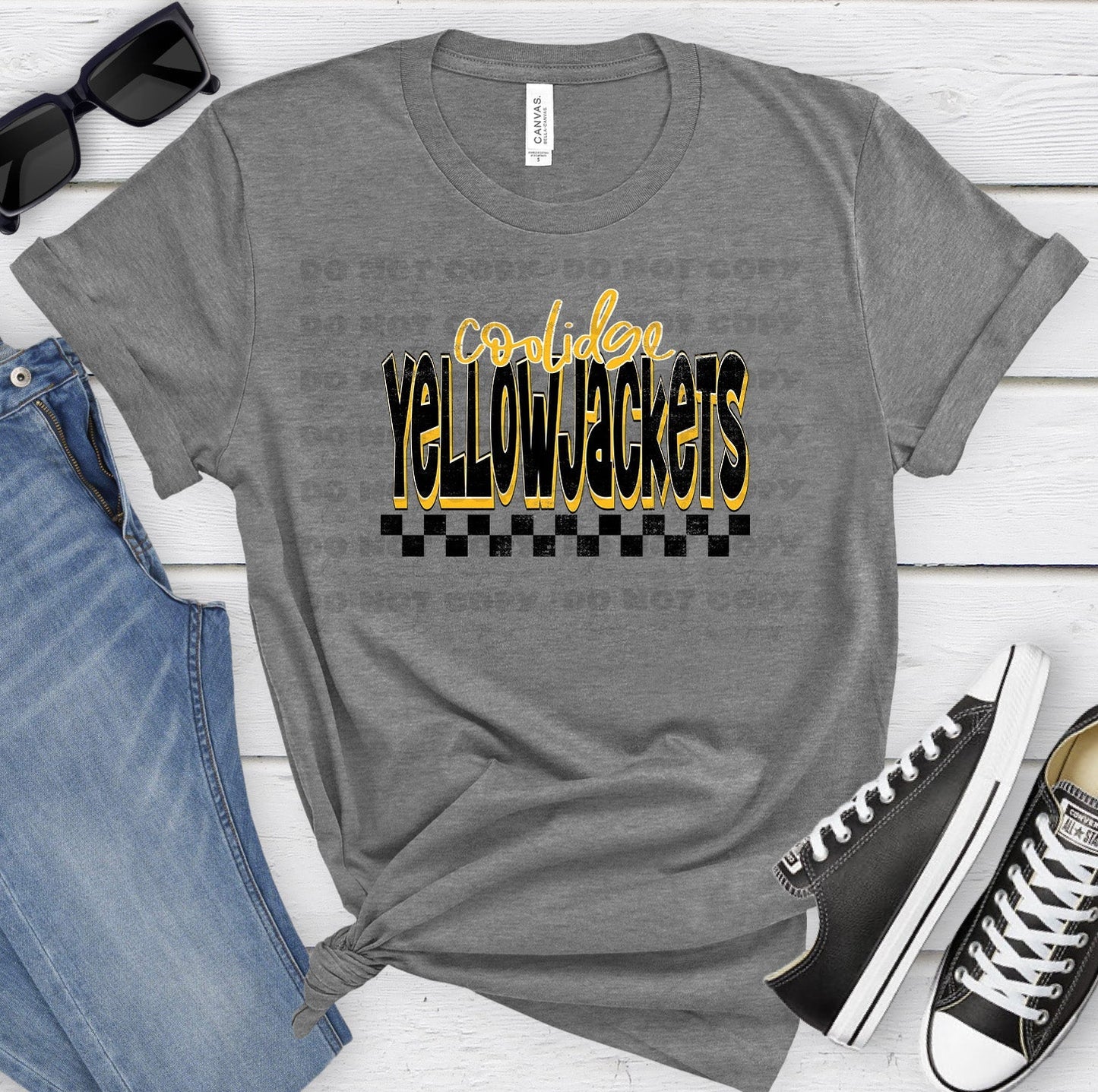 Coolidge Yellowjackets Black Ath Gold Grunge-Lovie T Designs