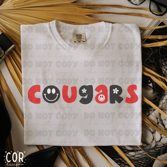 Cougars Happy Mascot - Custom Colors Accepted