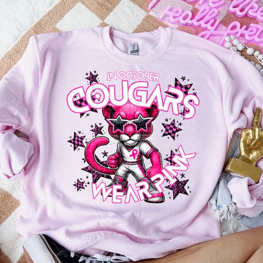 Cougars Cancer Awareness Mascot-Lovie T Designs