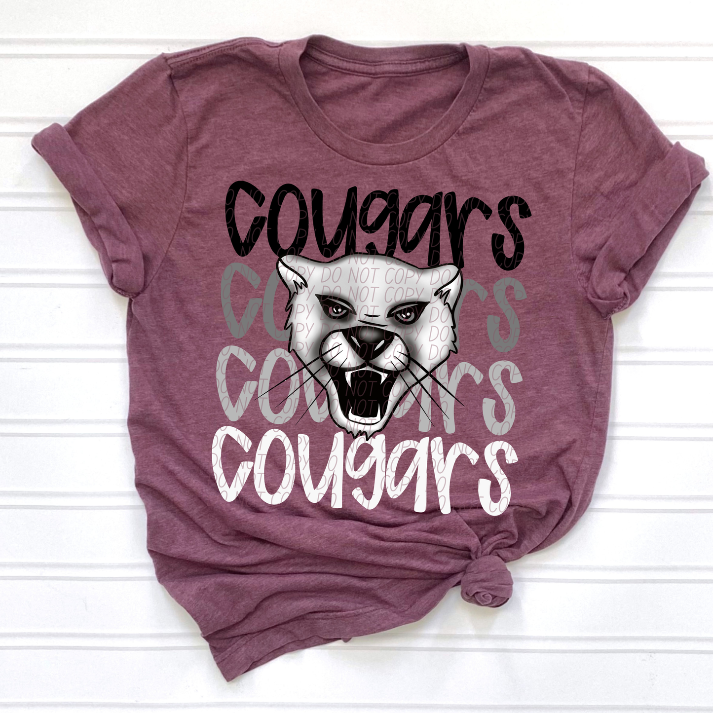 Cougars Monochromatic Mascots-Lovie T Designs