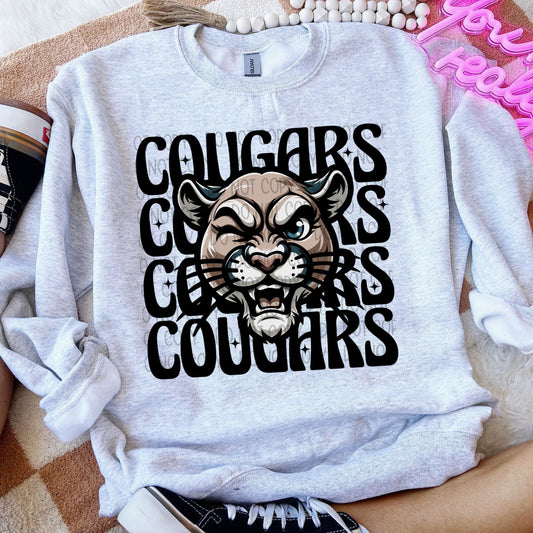 Cougars Winking Mascot-Lovie T Designs