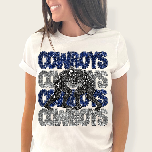 Cowboys Blue Silver-[DTF Transfer]-Lovie T Designs