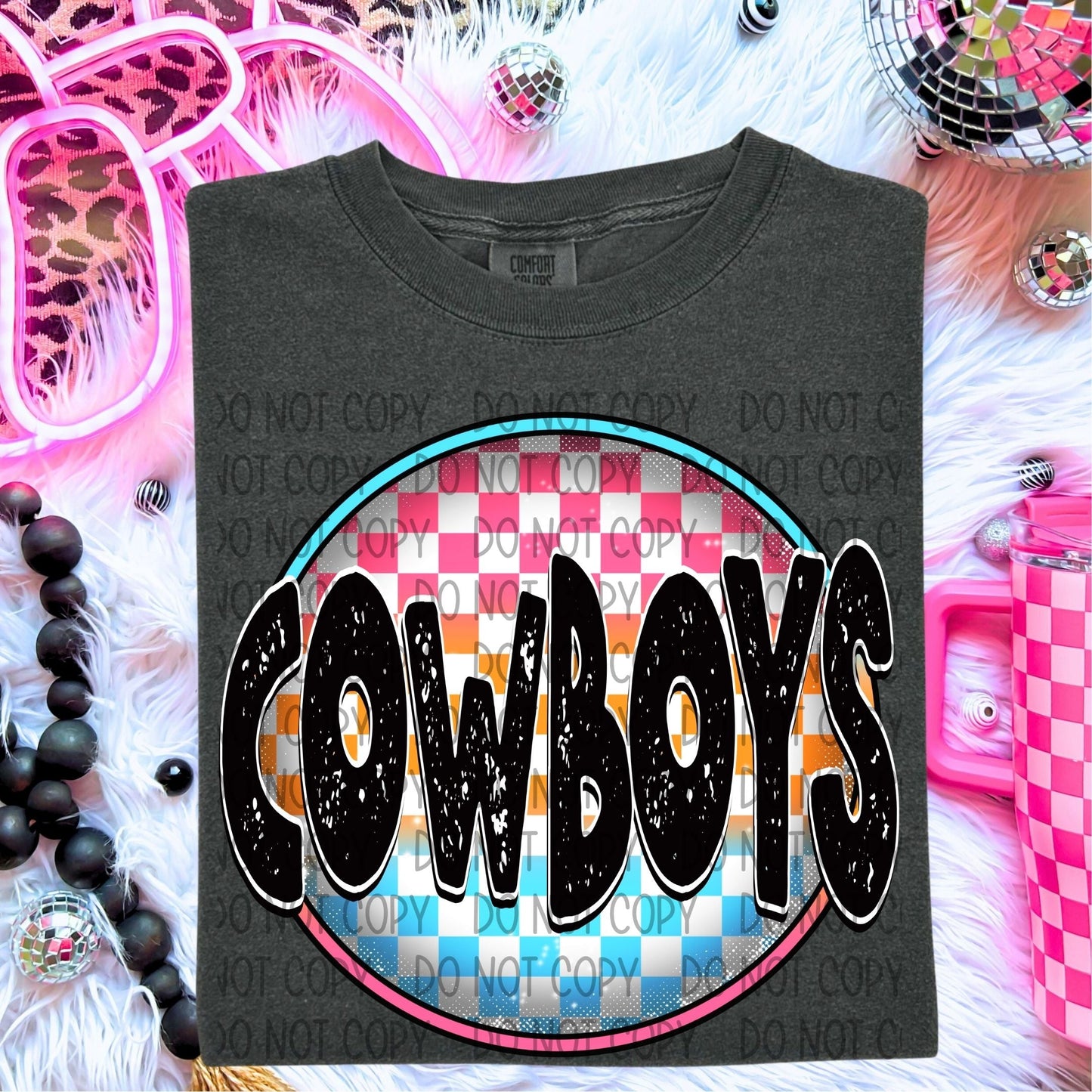 Cowboys Neon Circle Mascots-Lovie T Designs