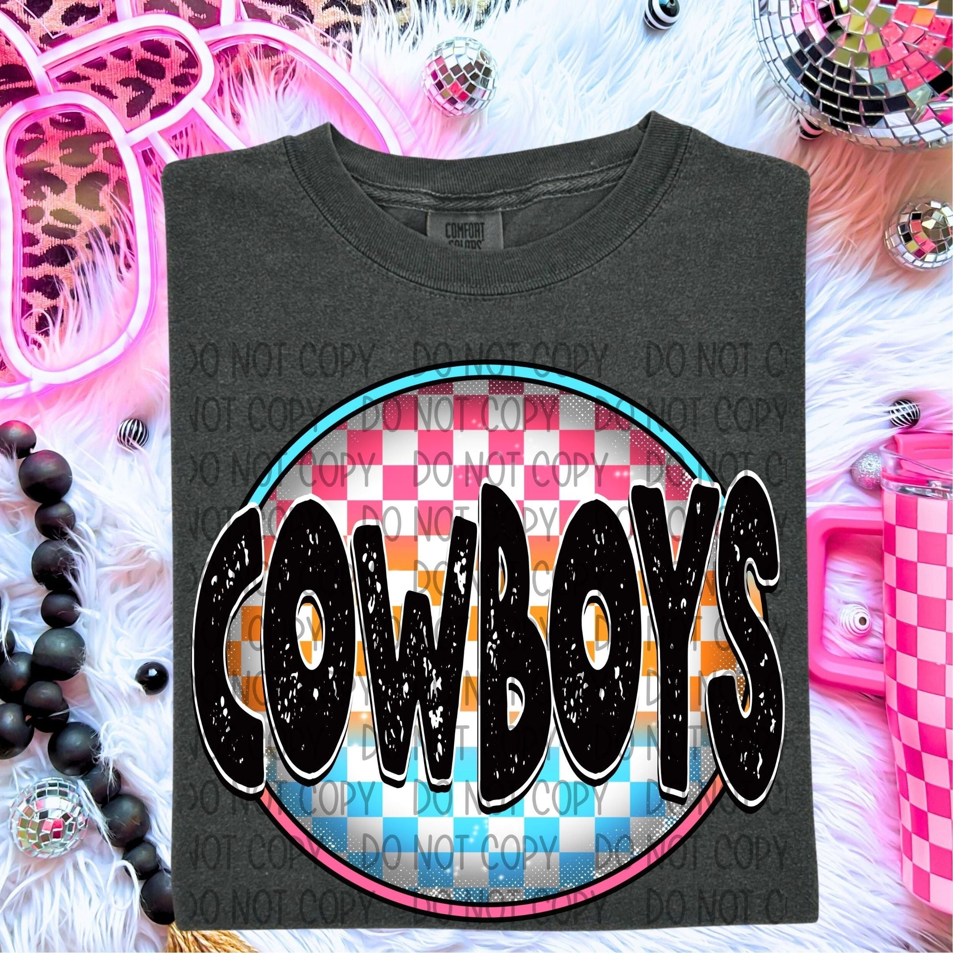 Cowboys Neon Circle Mascots-Lovie T Designs