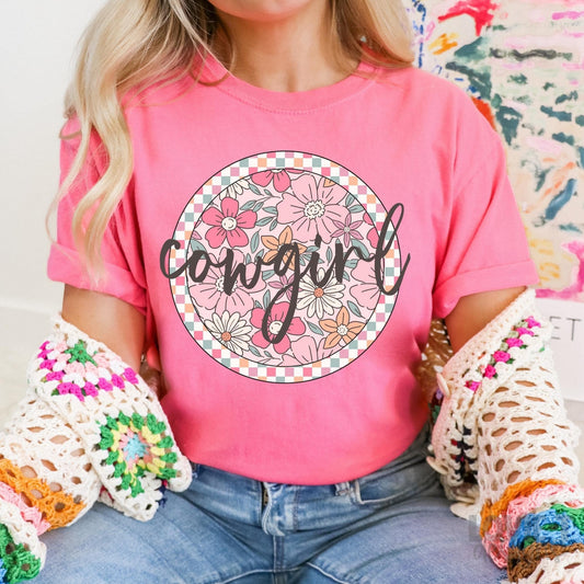 Cowgirl Checkered Floral in Summery Colors-Lovie T Designs