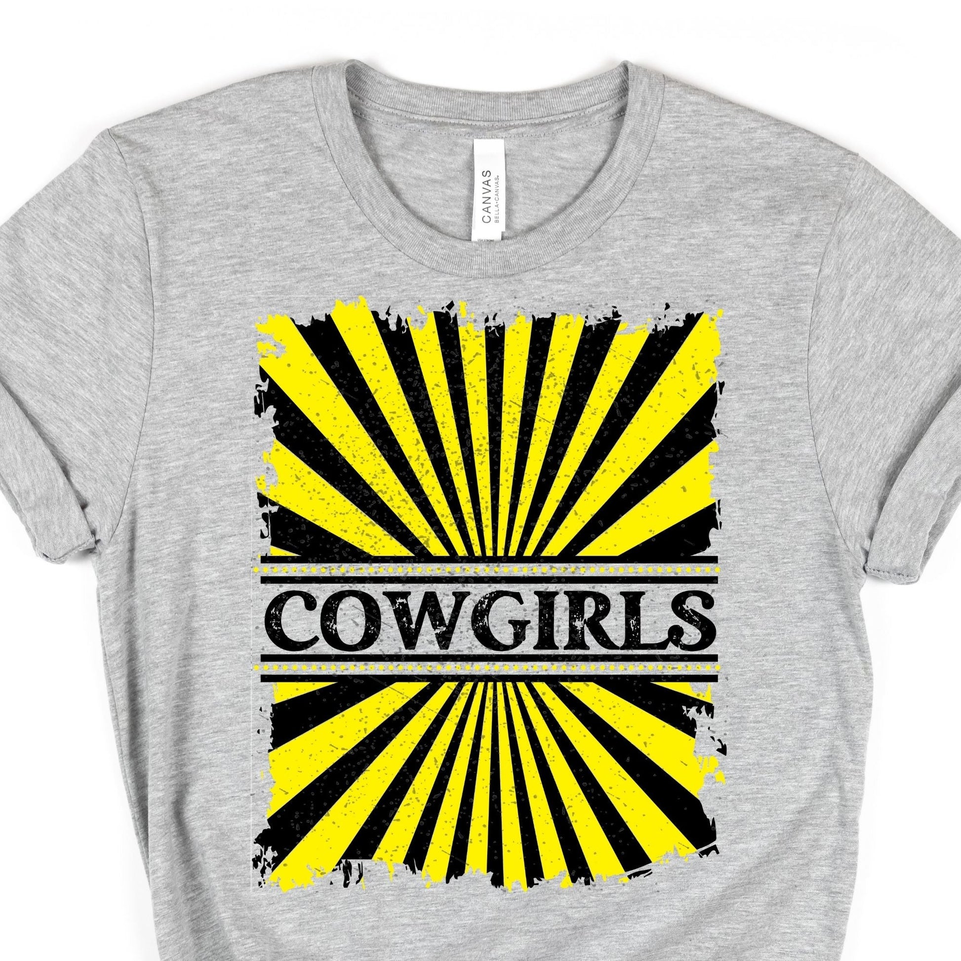 Cowgirls Black and Yellow Grunge-Lovie T Designs