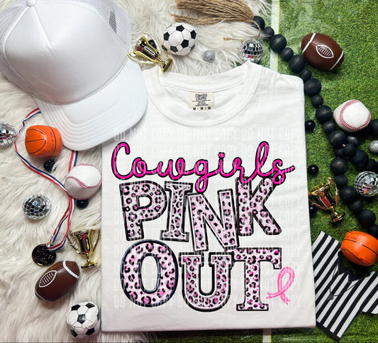 Cowgirls Pink Out Animal Print Mascot-Lovie T Designs