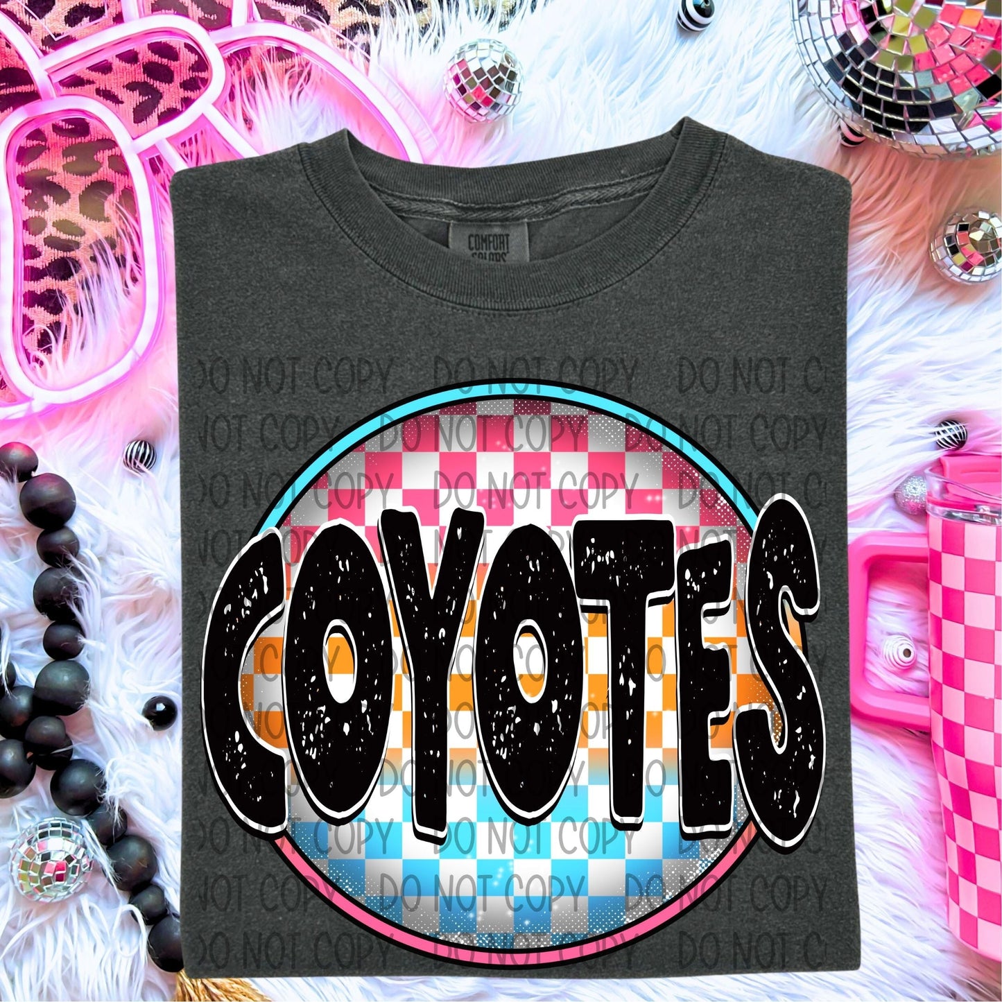 Coyotes Neon Circle Mascots-Lovie T Designs