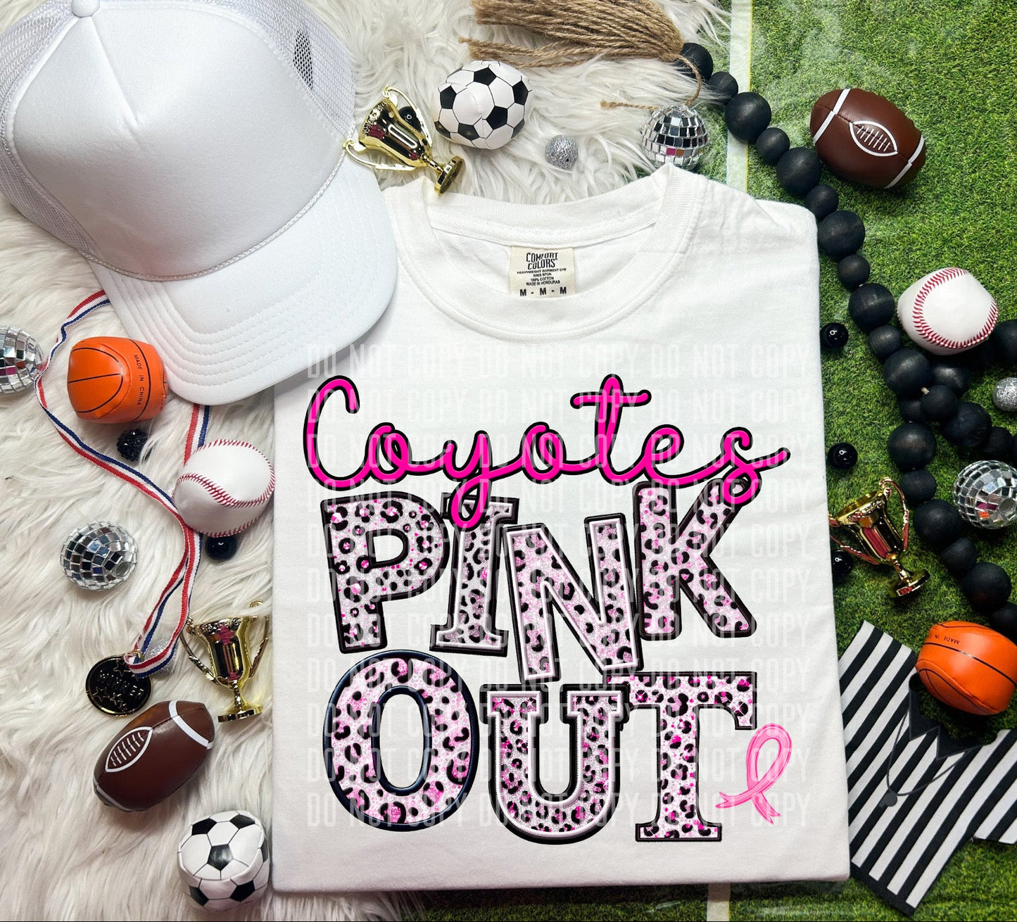 Coyotes Pink Out Animal Print Mascot-Lovie T Designs