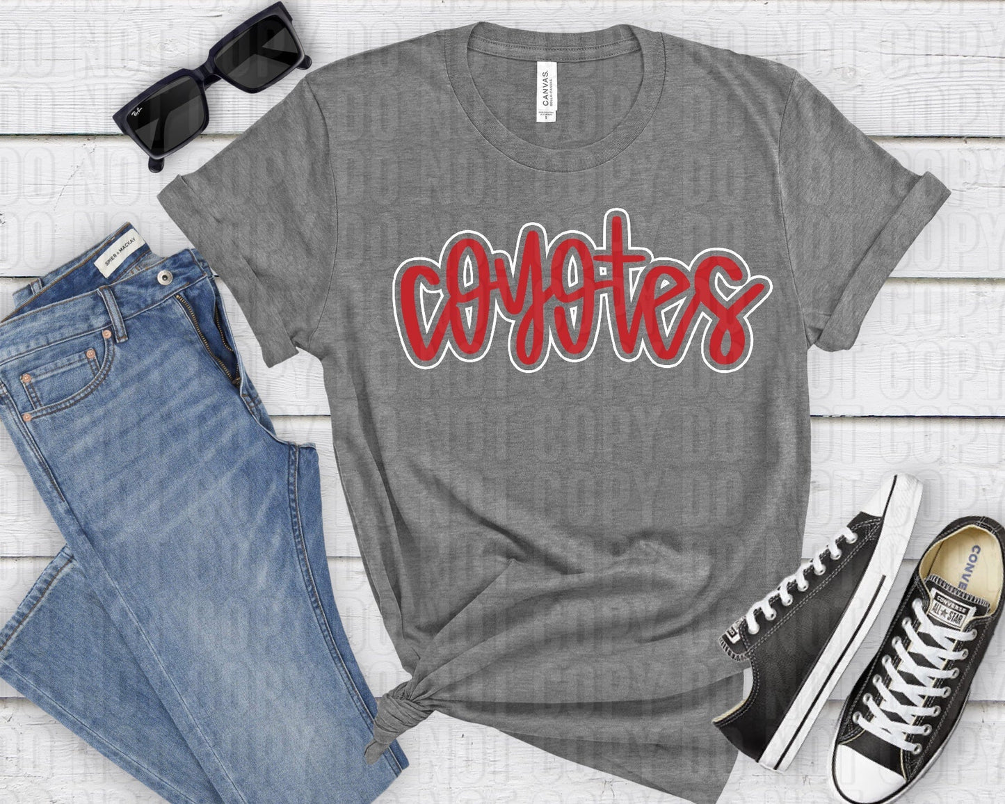 Coyotes White Red-Lovie T Designs