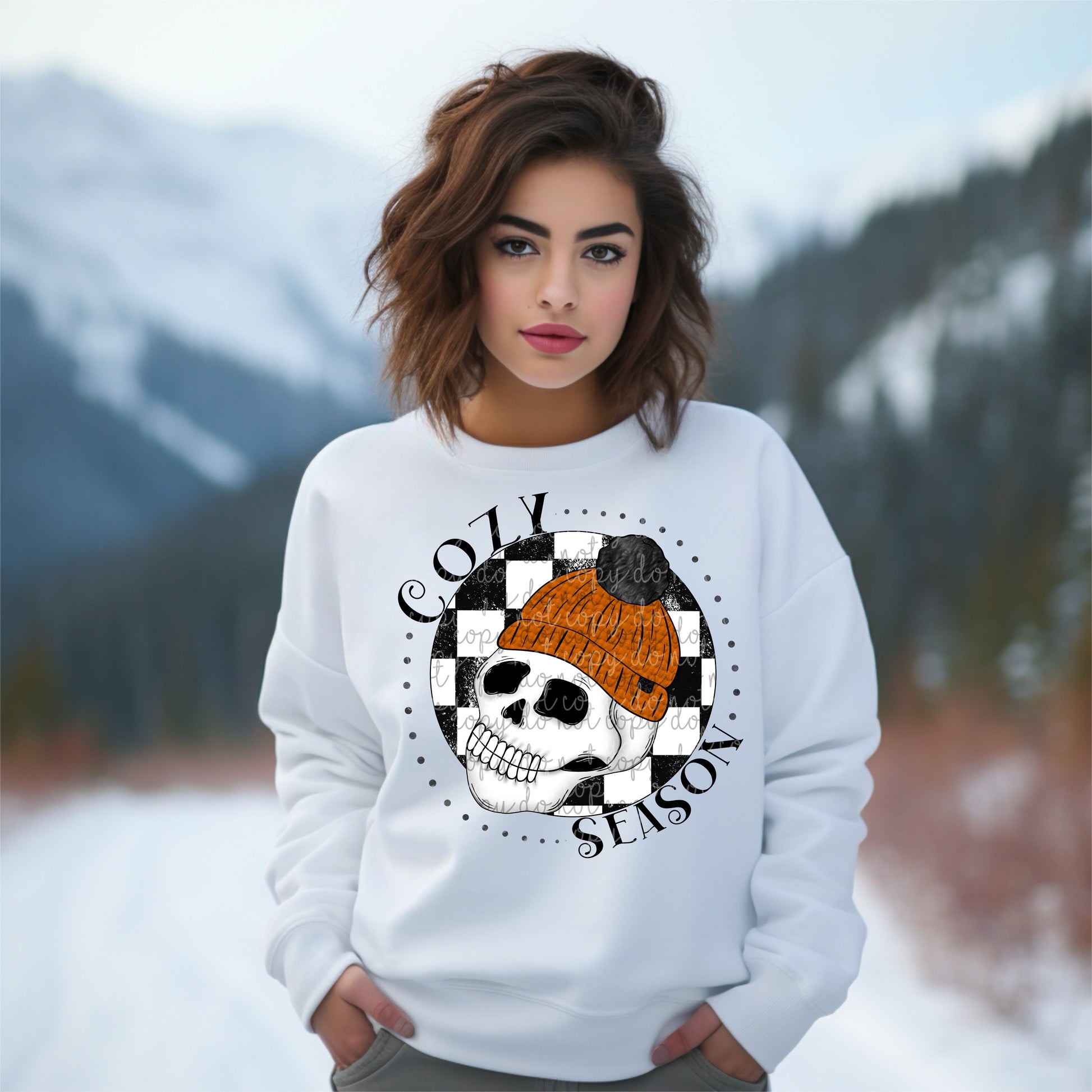 Cozy Season Skull WM-[DTF Transfer]-Lovie T Designs