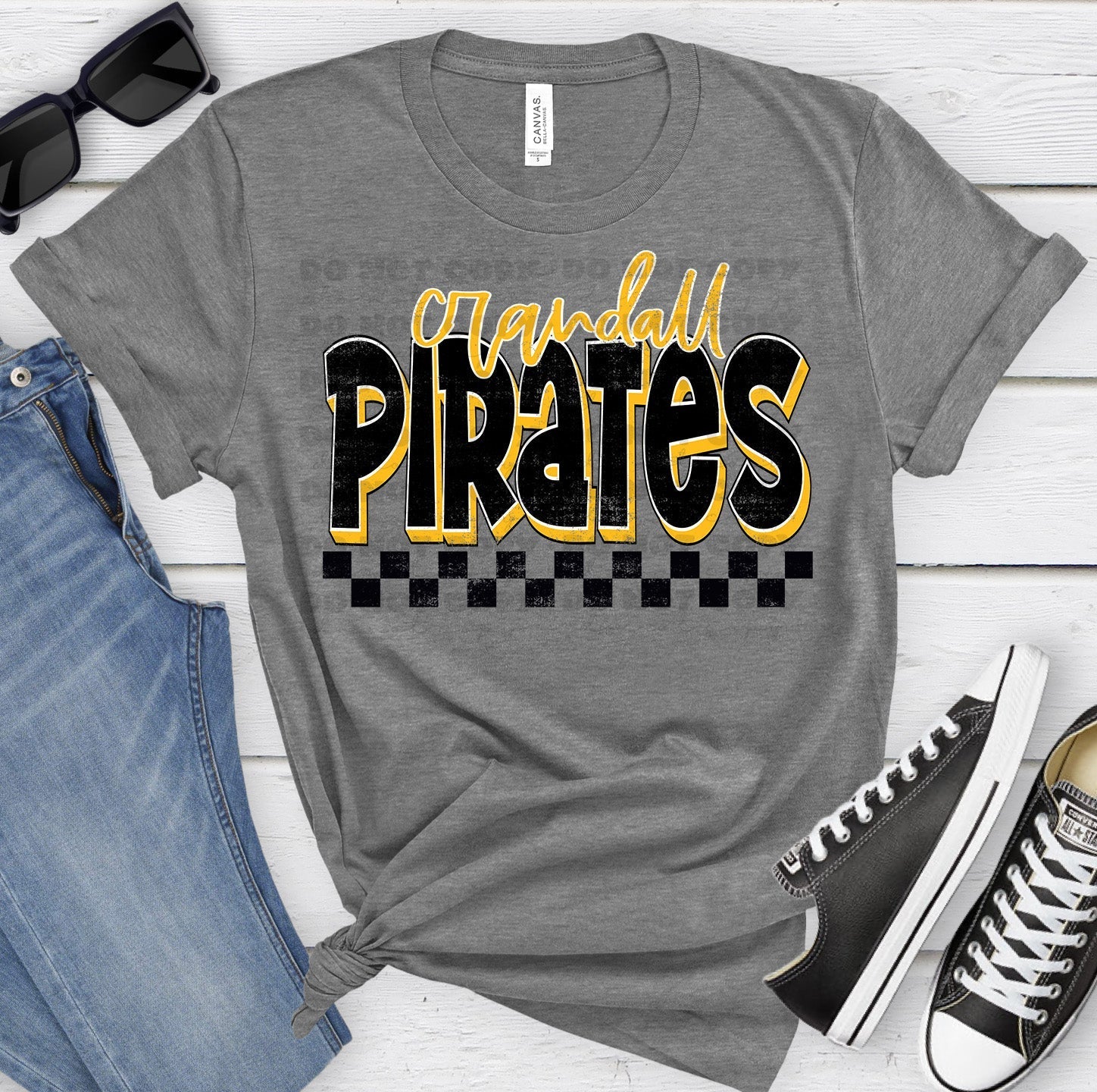 Crandall Pirates Black Ath Gold Grunge-Lovie T Designs