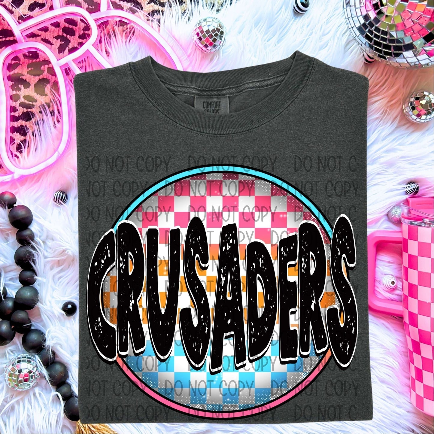 Crusaders Neon Circle Mascots-Lovie T Designs