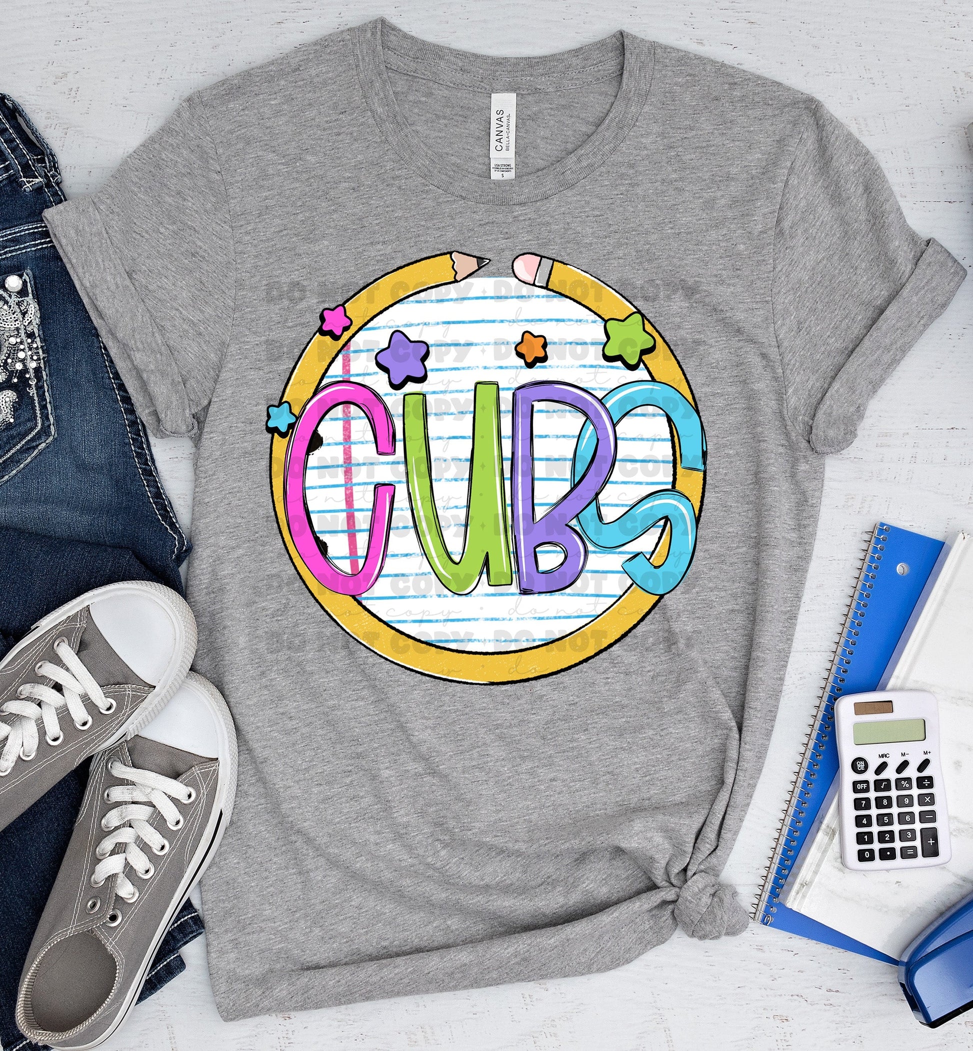 Cubs Mascot Paper and Pencil Circle-Lovie T Designs