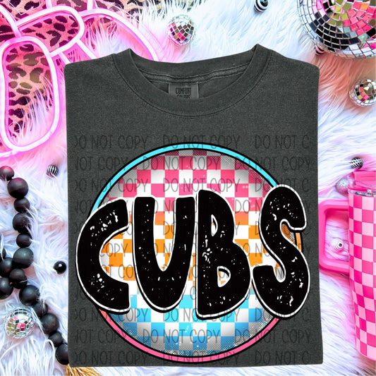 Cubs Neon Circle Mascots-Lovie T Designs