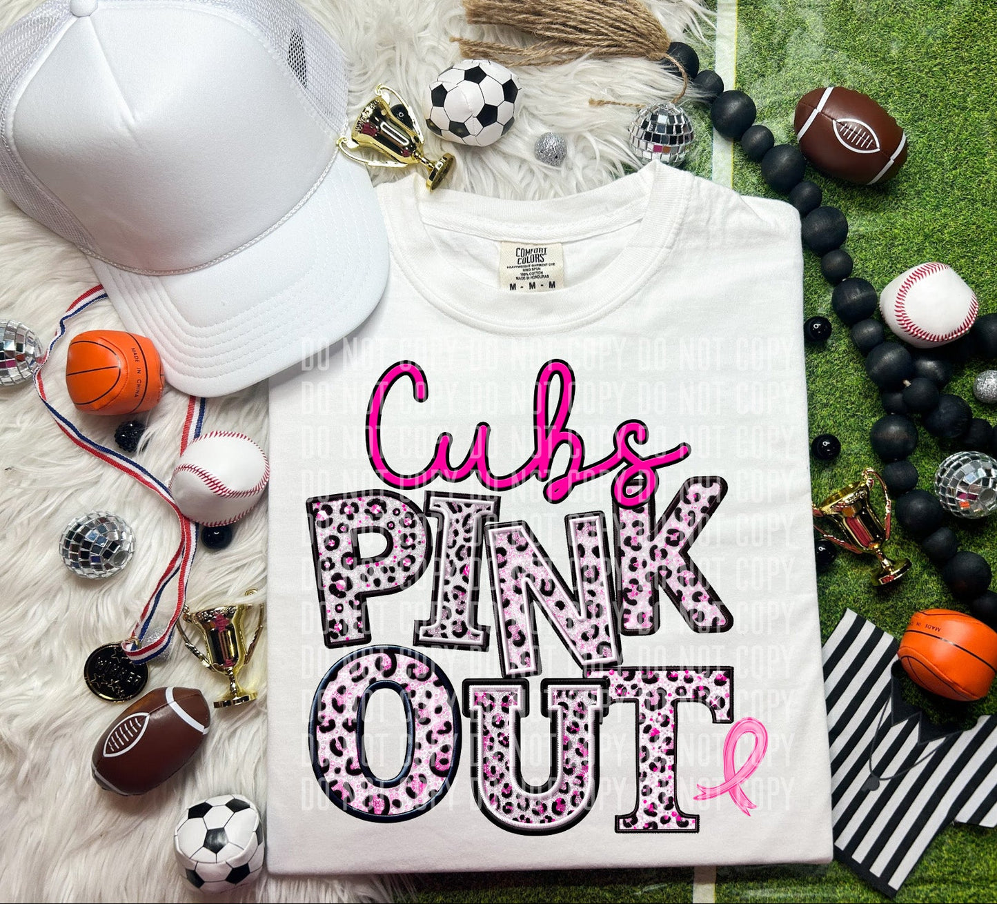 Cubs Pink Out Animal Print Mascot-Lovie T Designs