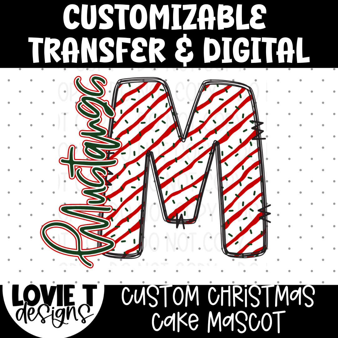 Custom Christmas Cake Mascot-[DTF Transfer]-Lovie T Designs