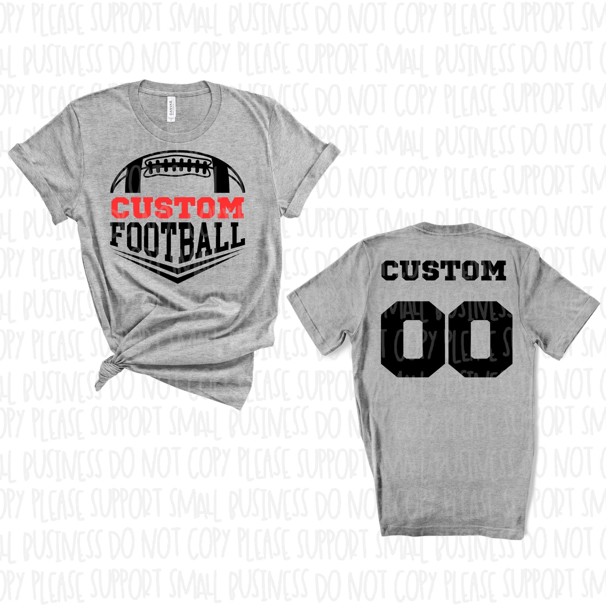 Custom Split Football + Back-Lovie T Designs