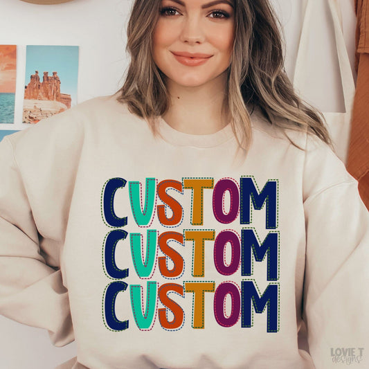 Custom Stitched-Lovie T Designs