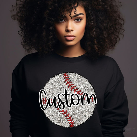 Custom Team Name Sequin Baseball-Lovie T Designs