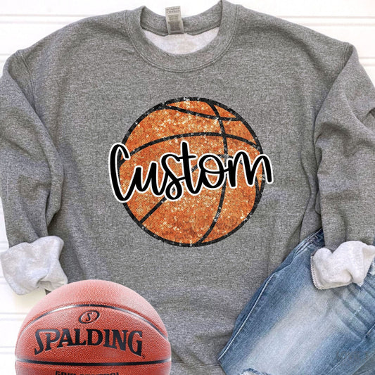 Custom Team Name Sequin Basketball-Lovie T Designs