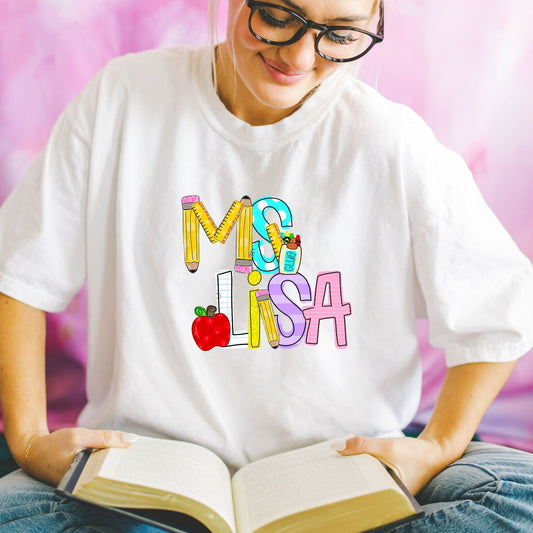 Customizable Teacher Alpha-Lovie T Designs